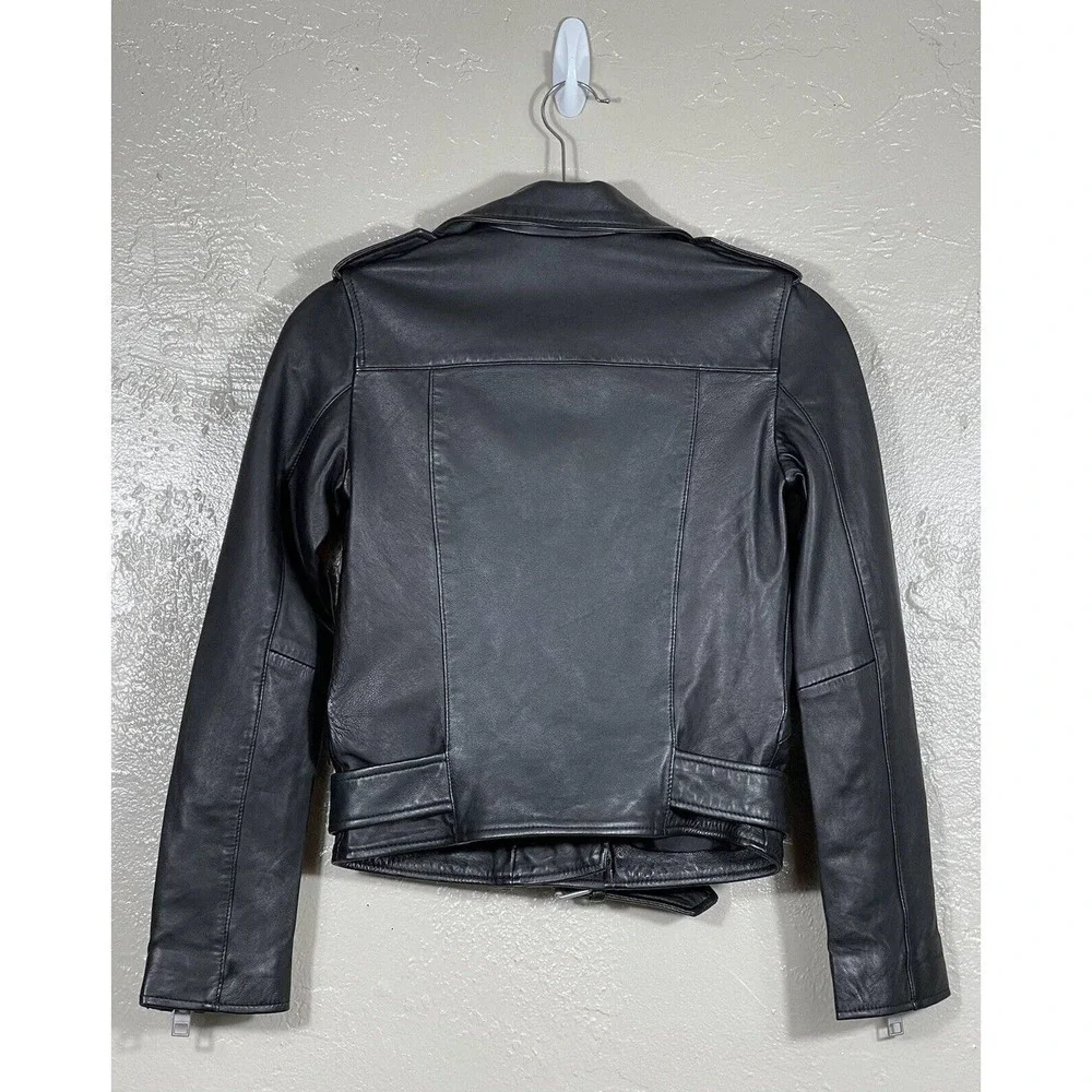 NWOT ALLSAINTS BALFERN LEATHER BIKER WOMEN'S JACKET BLACK SIZE - 0.US/4.UK/32.EU